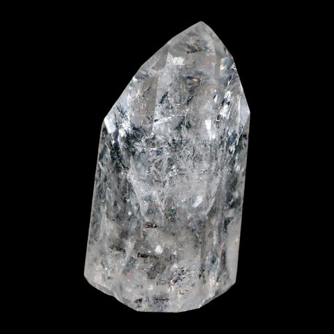 2.7" Crackle Crystal Quartz Tower Point Mineral Specimen Self Standing Brazil - Fossil Age Minerals