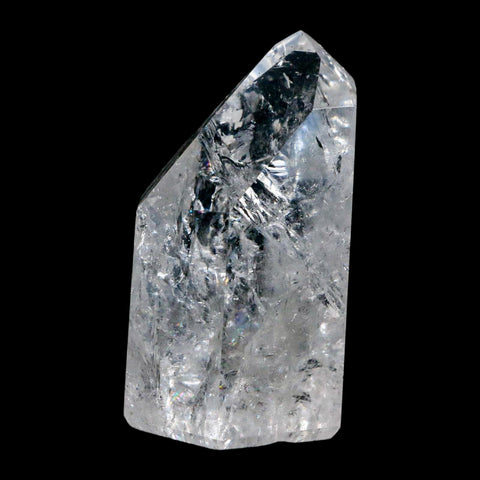 2.7" Crackle Crystal Quartz Tower Point Mineral Specimen Self Standing Brazil - Fossil Age Minerals