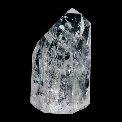 2.7" Crackle Crystal Quartz Tower Point Mineral Specimen Self Standing Brazil - Fossil Age Minerals