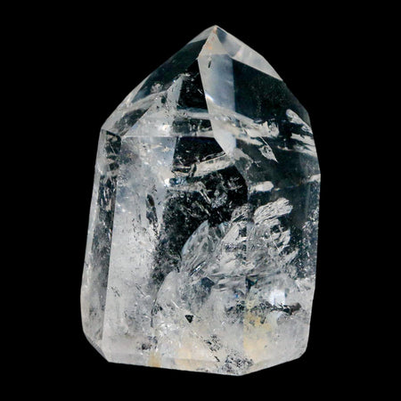 2.4" Crackle Crystal Quartz Tower Point Mineral Specimen Self Standing Brazil