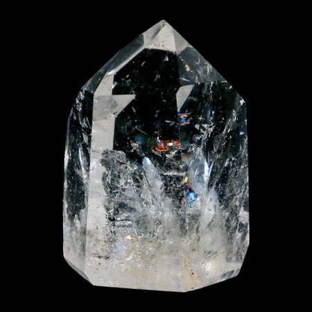 2.4" Crackle Crystal Quartz Tower Point Mineral Specimen Self Standing Brazil
