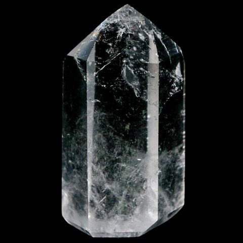 2.2" Crackle Crystal Quartz Tower Point Mineral Specimen Self Standing Brazil - Fossil Age Minerals