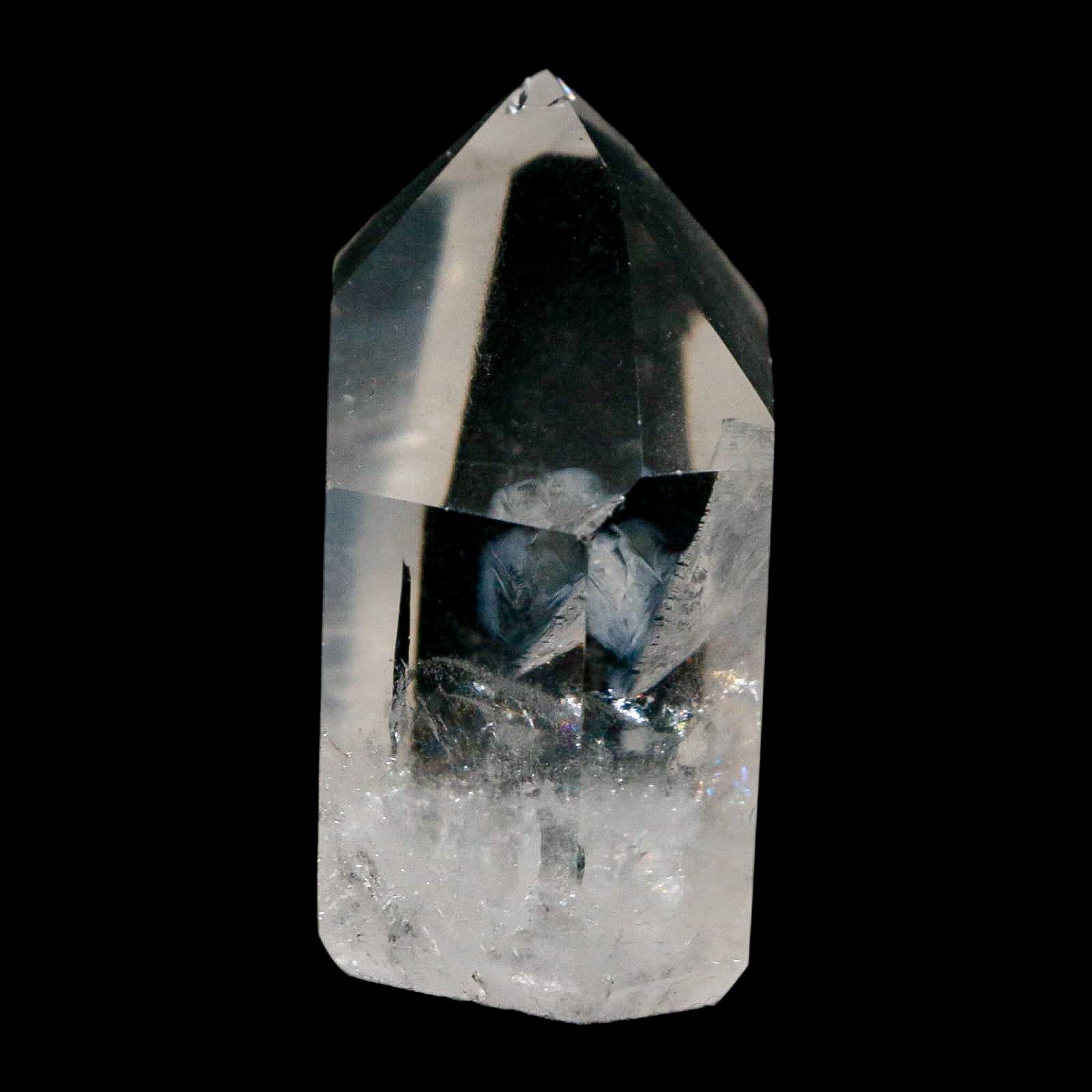 1.9" Crackle Crystal Quartz Tower Point Mineral Specimen Self Standing Brazil - Fossil Age Minerals