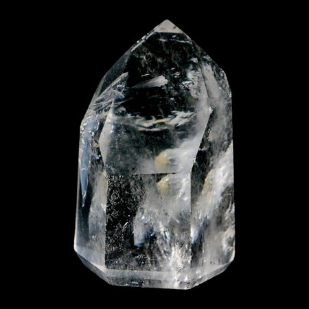 2.1" Crackle Crystal Quartz Tower Point Mineral Specimen Self Standing Brazil