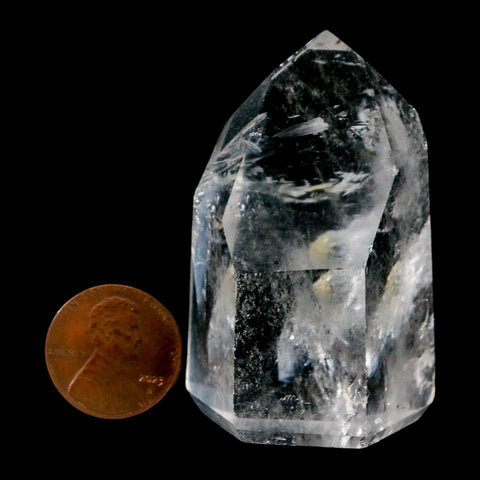2.1" Crackle Crystal Quartz Tower Point Mineral Specimen Self Standing Brazil - Fossil Age Minerals