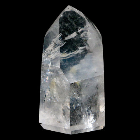 2.1" Crackle Crystal Quartz Tower Point Mineral Specimen Self Standing Brazil - Fossil Age Minerals