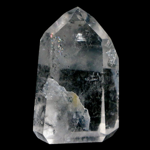 2.1" Crackle Crystal Quartz Tower Point Mineral Specimen Self Standing Brazil - Fossil Age Minerals