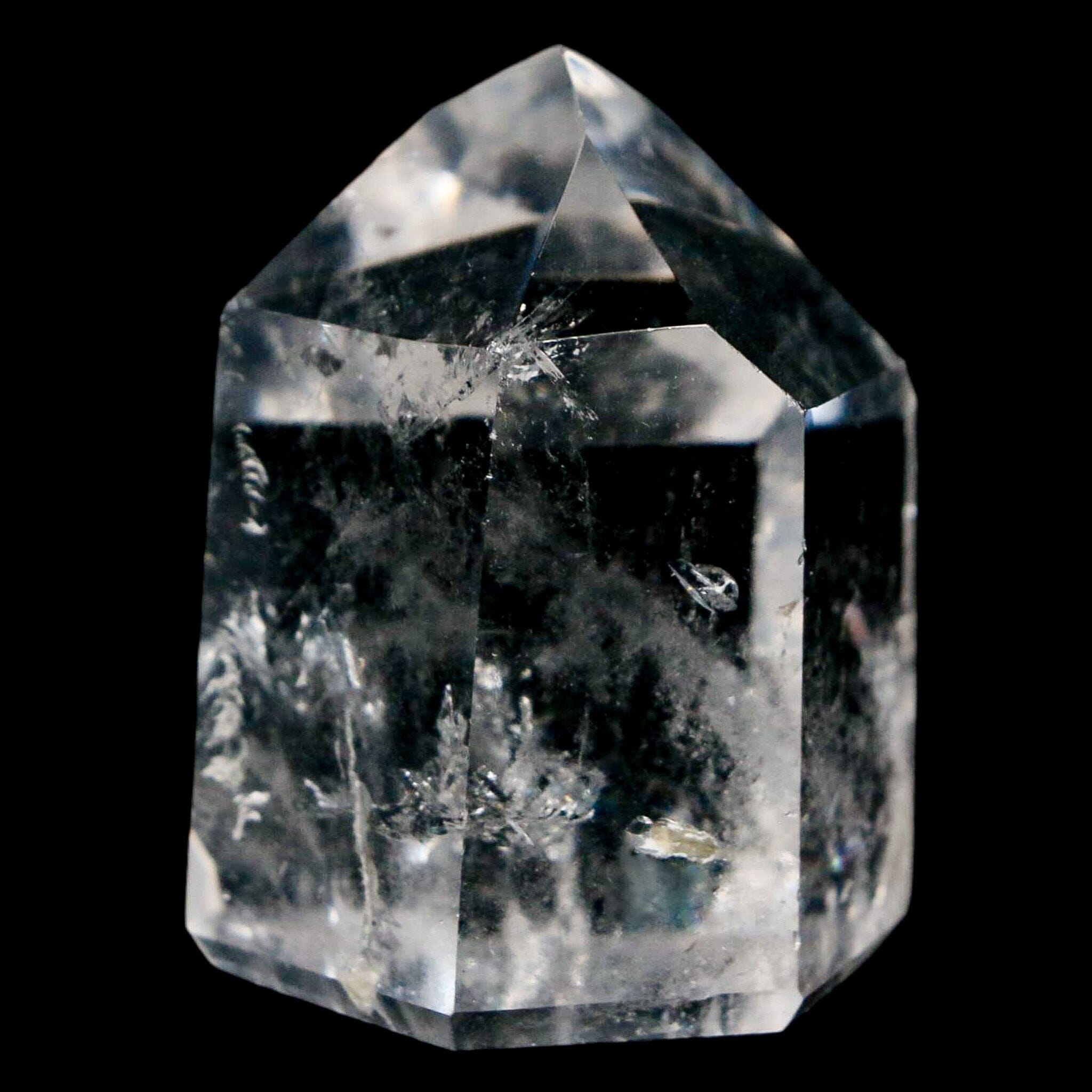 1.9" Crackle Crystal Quartz Tower Point Mineral Specimen Self Standing Brazil - Fossil Age Minerals
