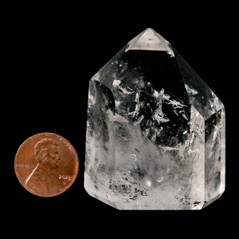 1.9" Crackle Crystal Quartz Tower Point Mineral Specimen Self Standing Brazil - Fossil Age Minerals