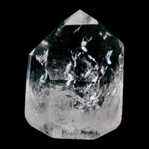 1.8" Crackle Crystal Quartz Tower Point Mineral Specimen Self Standing Brazil - Fossil Age Minerals