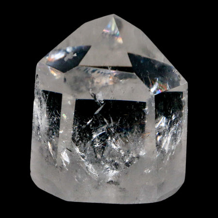 1.8" Crackle Crystal Quartz Tower Point Mineral Specimen Self Standing Brazil