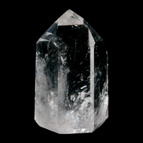 2.2" Crackle Crystal Quartz Tower Point Mineral Specimen Self Standing Brazil - Fossil Age Minerals