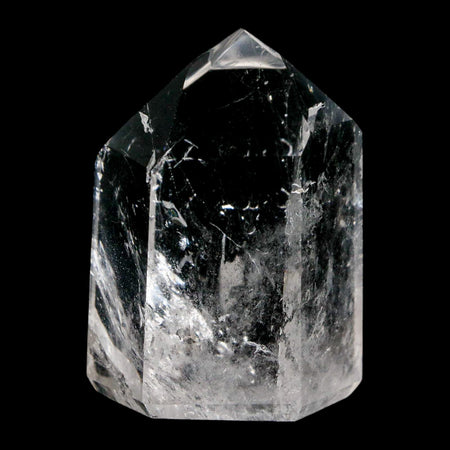 2.2" Crackle Crystal Quartz Tower Point Mineral Specimen Self Standing Brazil