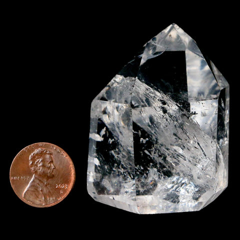 2" Crackle Crystal Quartz Tower Point Mineral Specimen Self Standing Brazil - Fossil Age Minerals