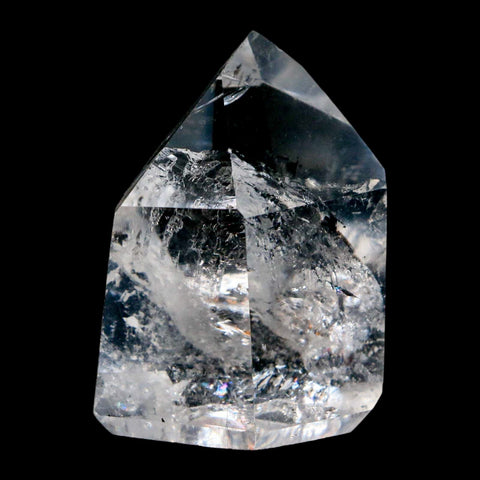 2" Crackle Crystal Quartz Tower Point Mineral Specimen Self Standing Brazil - Fossil Age Minerals