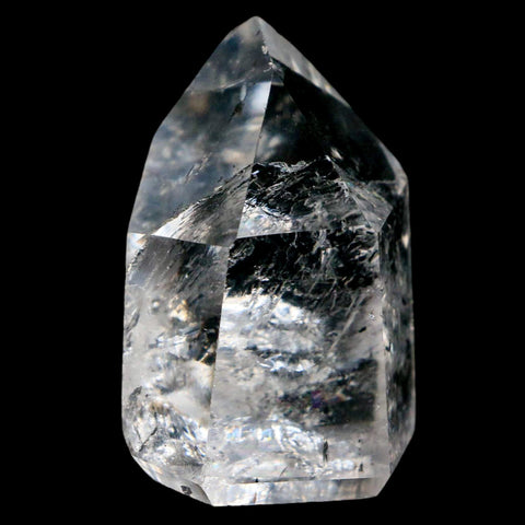 2" Crackle Crystal Quartz Tower Point Mineral Specimen Self Standing Brazil - Fossil Age Minerals