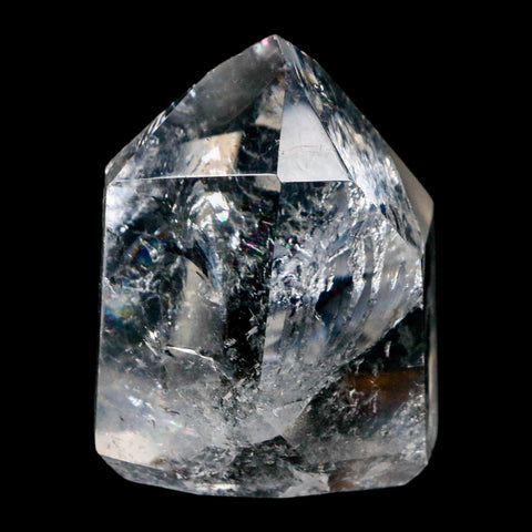 2" Crackle Crystal Quartz Tower Point Mineral Specimen Self Standing Brazil - Fossil Age Minerals