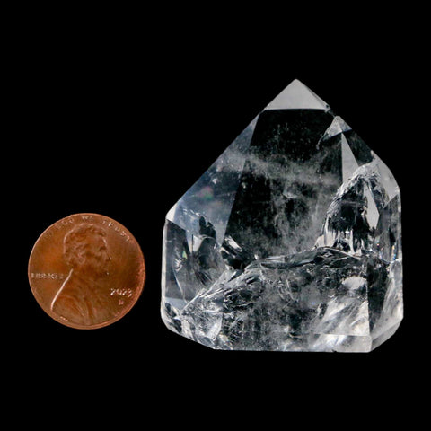 1.6" Crackle Crystal Quartz Tower Point Mineral Specimen Self Standing Brazil - Fossil Age Minerals