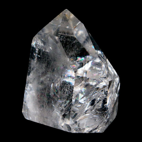 1.6" Crackle Crystal Quartz Tower Point Mineral Specimen Self Standing Brazil - Fossil Age Minerals