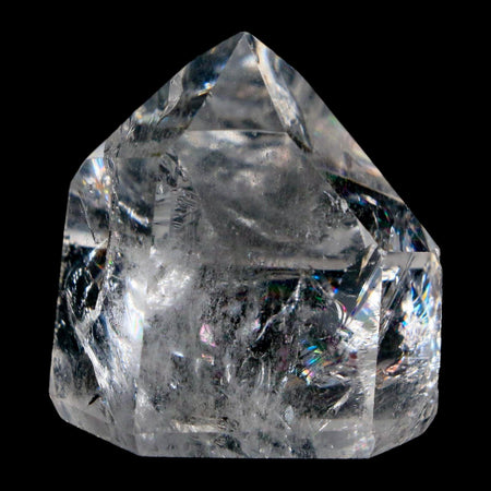 1.6" Crackle Crystal Quartz Tower Point Mineral Specimen Self Standing Brazil