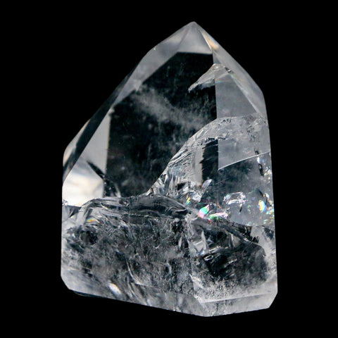 1.6" Crackle Crystal Quartz Tower Point Mineral Specimen Self Standing Brazil - Fossil Age Minerals