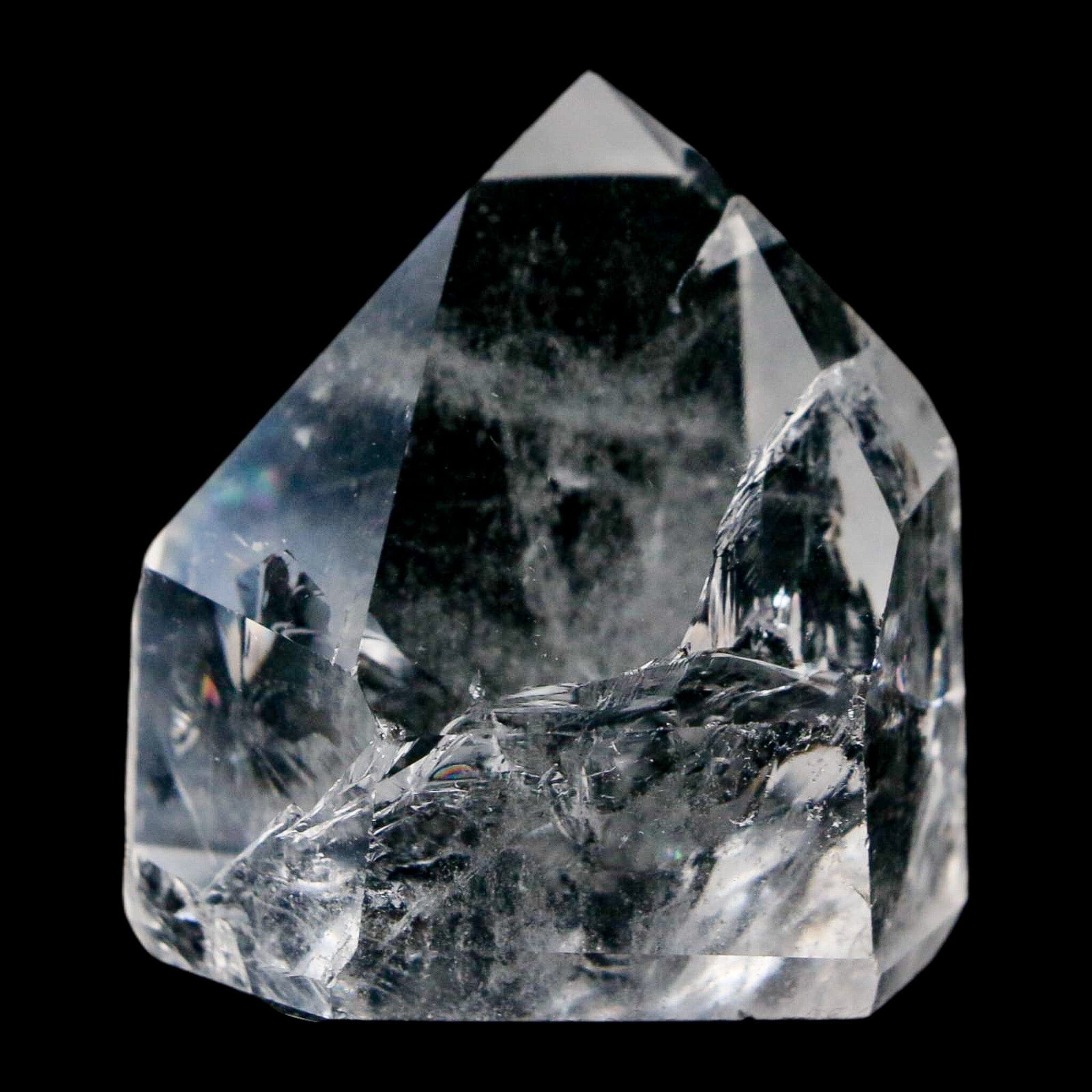 1.6" Crackle Crystal Quartz Tower Point Mineral Specimen Self Standing Brazil - Fossil Age Minerals