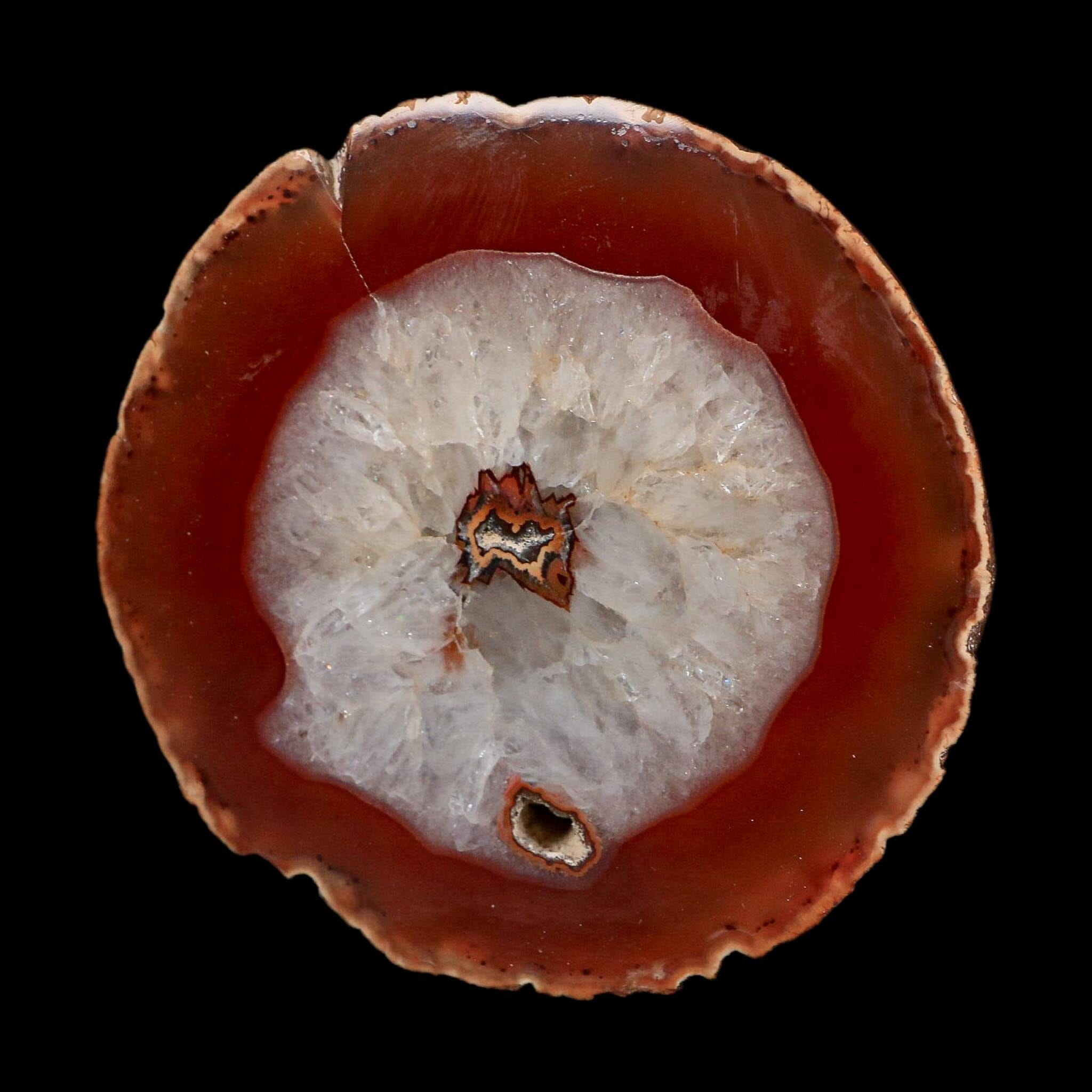 4.2" Polished Cut Agate Geode Crystal Quarts Chalcedony Mineral Specimen