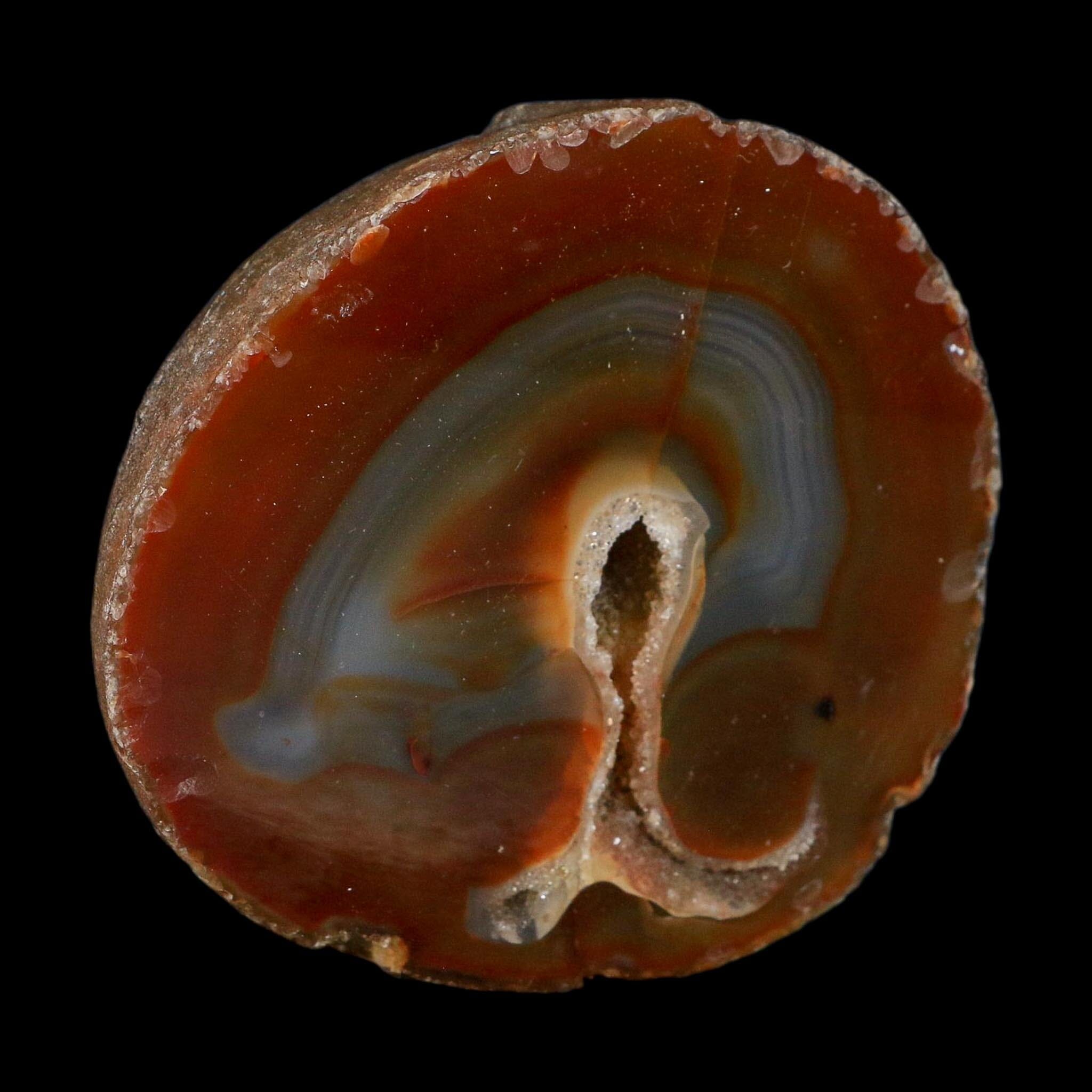 4.2" Polished Cut Agate Geode Crystal Quarts Chalcedony Mineral Specimen