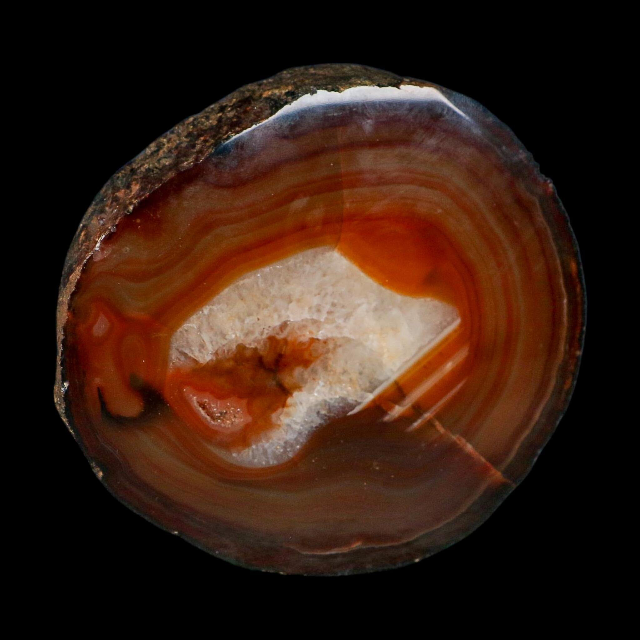 4.9" Polished Cut Agate Geode Crystal Quarts Chalcedony Mineral Specimen