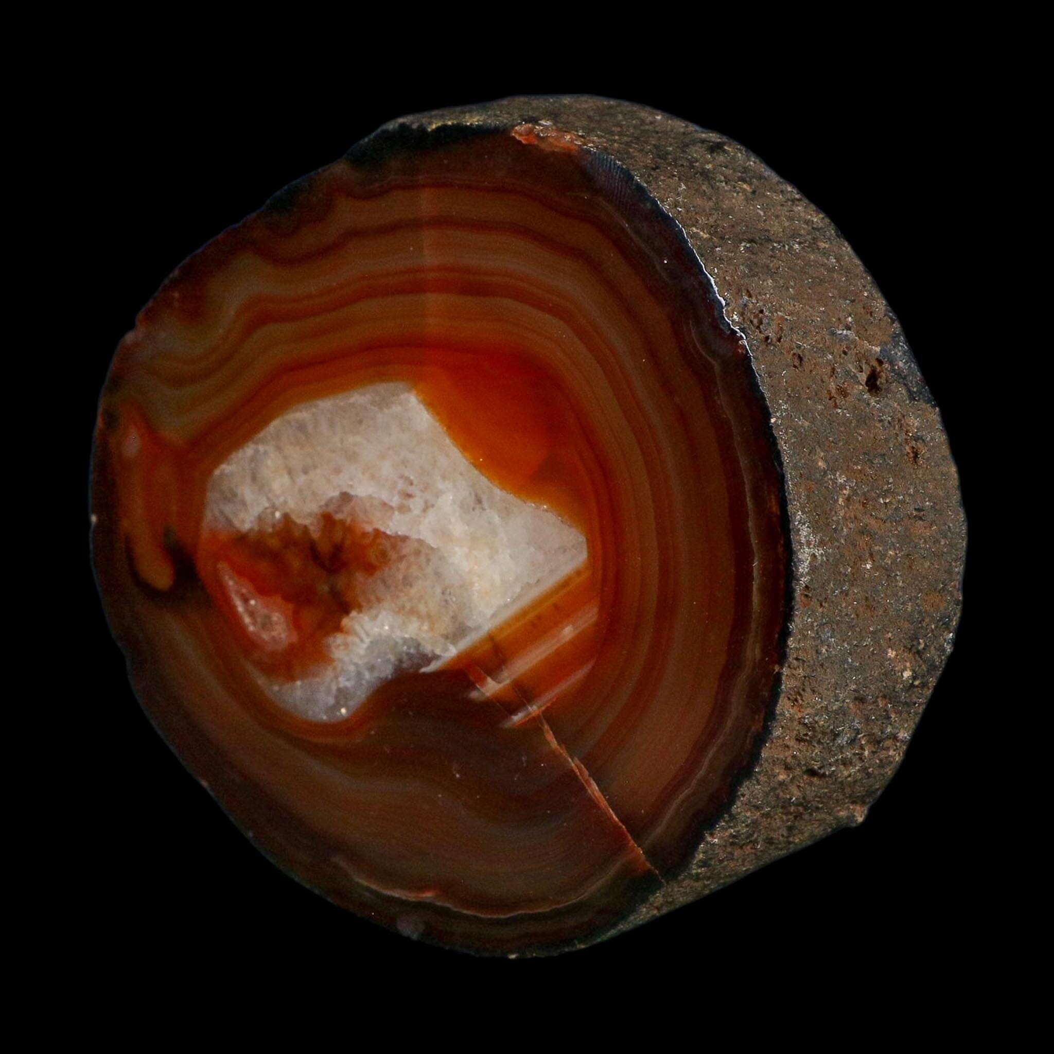 4.9" Polished Cut Agate Geode Crystal Quarts Chalcedony Mineral Specimen