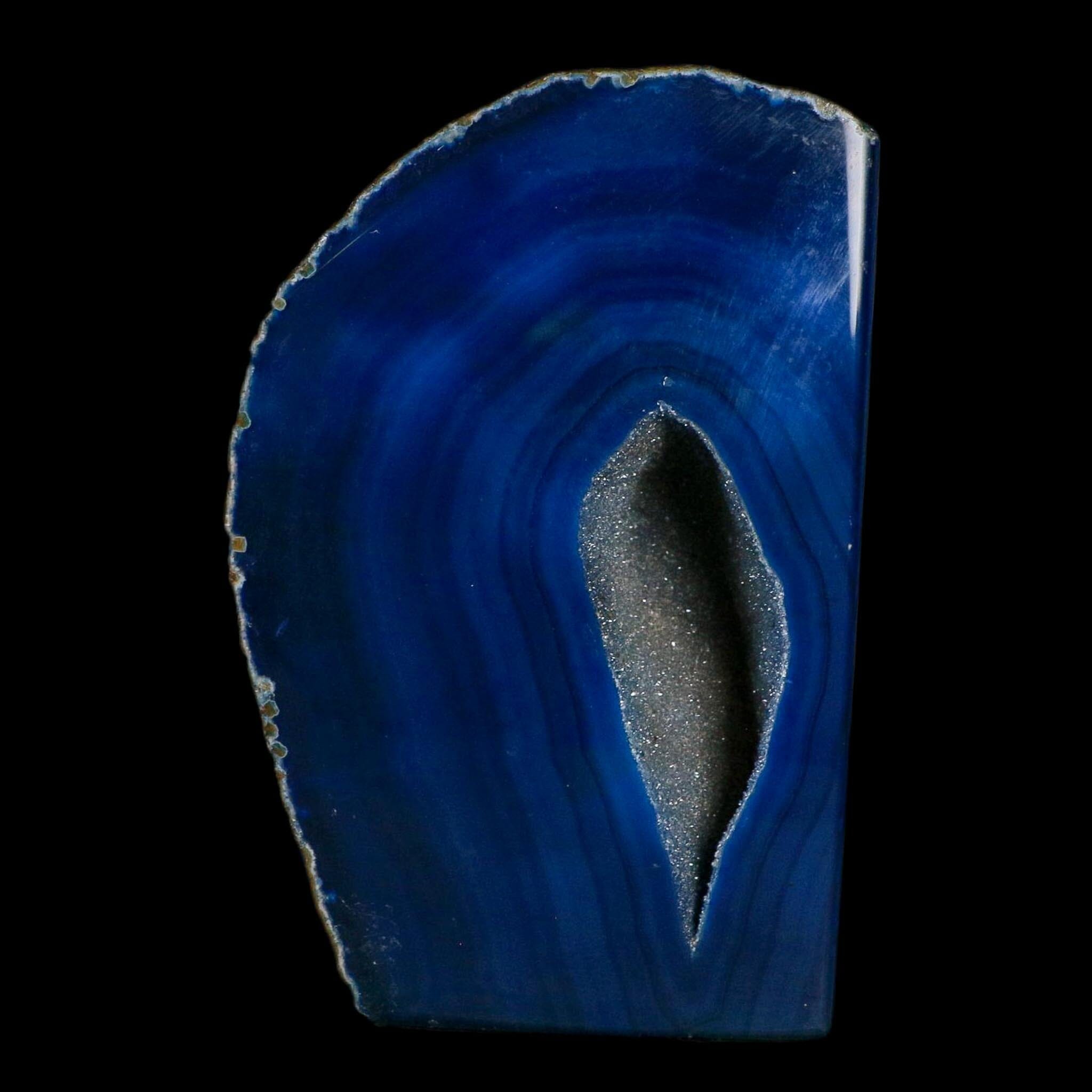 5.4" Polished Cut Agate Geode Crystal Quarts Chalcedony Mineral Specimen