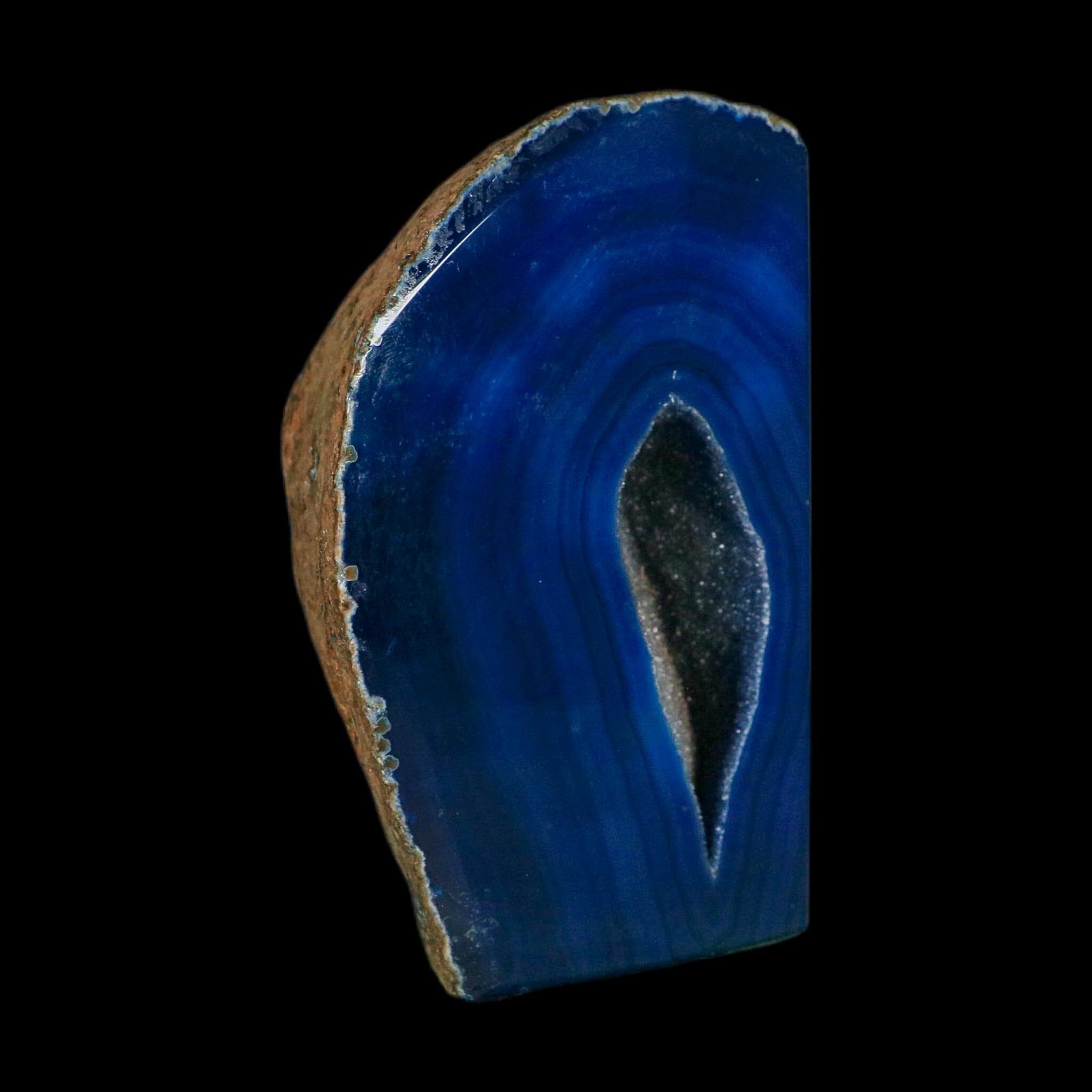 5.4" Polished Cut Agate Geode Crystal Quarts Chalcedony Mineral Specimen