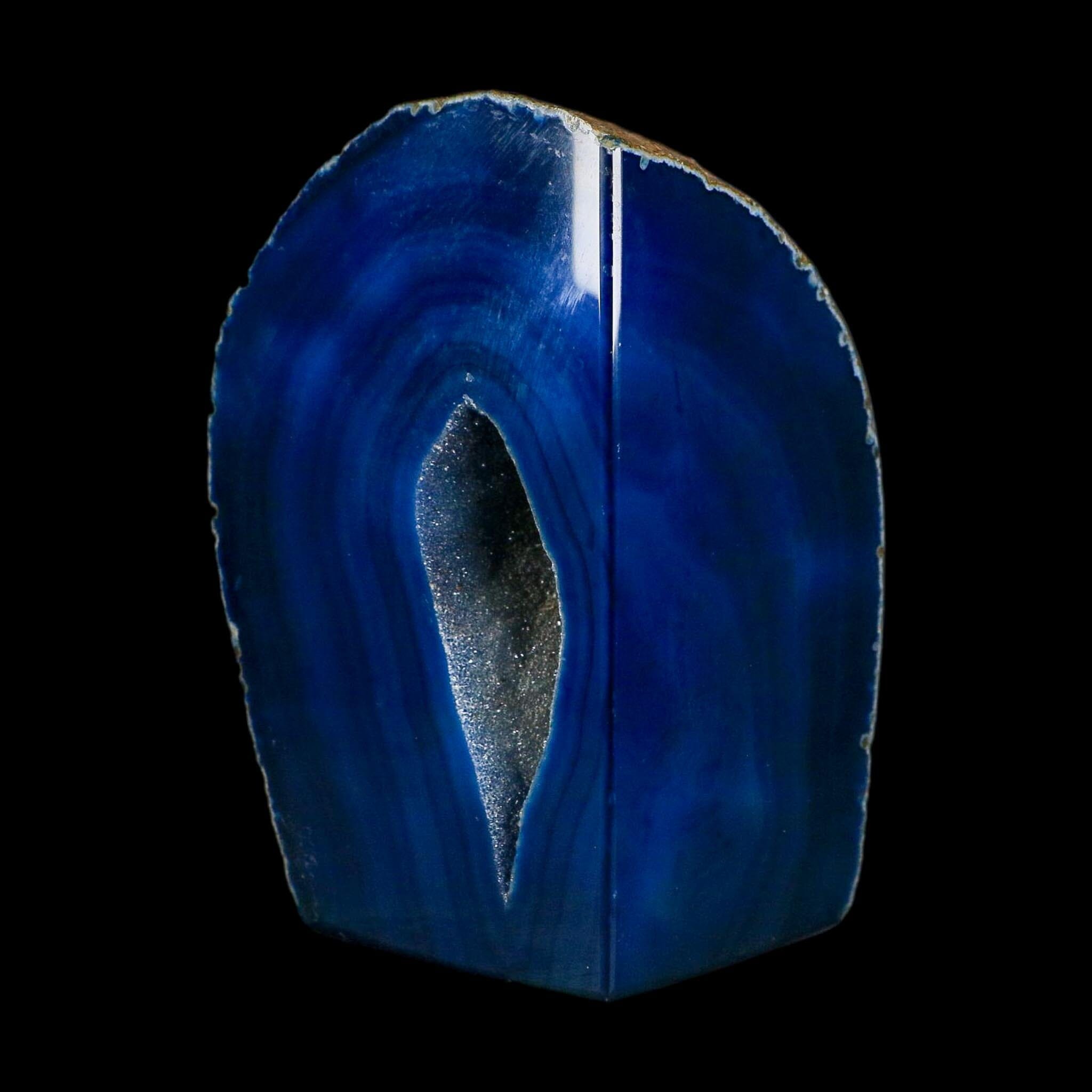5.4" Polished Cut Agate Geode Crystal Quarts Chalcedony Mineral Specimen