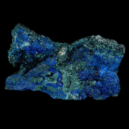 2.2" Rough Azurite Crystals And Malachite Mineral Specimen Tiznit Morocco