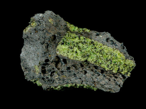 XL 4.5" Natural Emerald Peridot Crystal Minerals On Volcanic Rock Gila, Arizona - Fossil Age Minerals