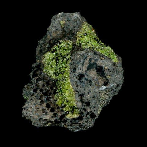XL 4.5" Natural Emerald Peridot Crystal Minerals On Volcanic Rock Gila, Arizona - Fossil Age Minerals
