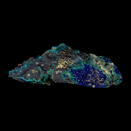 2.6" Azurite Crystals & Malachite On Matrix Colorful Mineral Specimen Morocco
