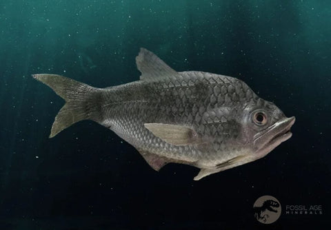 Diplomystus Dentatus And Knightia Fossil Fish Green River FM Wyoming COA, Stand - Fossil Age Minerals