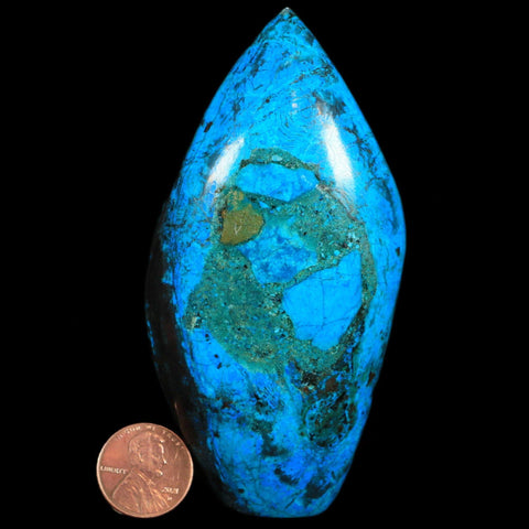 4" Chrysocolla Polished Free Form Self Standing Blue And Teal Color Location Peru - Fossil Age Minerals