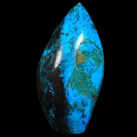 4" Chrysocolla Polished Free Form Self Standing Blue And Teal Color Location Peru - Fossil Age Minerals