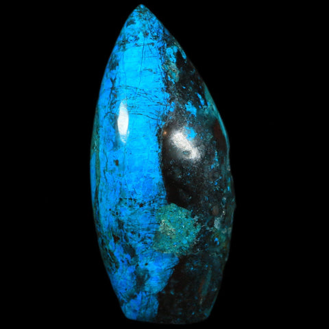 4" Chrysocolla Polished Free Form Self Standing Blue And Teal Color Location Peru - Fossil Age Minerals