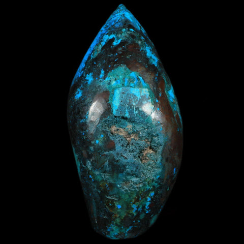 4" Chrysocolla Polished Free Form Self Standing Blue And Teal Color Location Peru - Fossil Age Minerals
