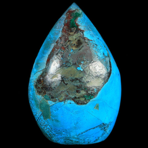 3.7" Chrysocolla Polished Free Form Self Standing Blue And Teal Color Location Peru - Fossil Age Minerals