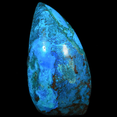 3.4" Chrysocolla Polished Free Form Self Standing Blue And Teal Color Location Peru - Fossil Age Minerals