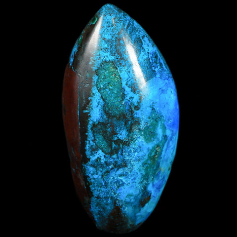 3.4" Chrysocolla Polished Free Form Self Standing Blue And Teal Color Location Peru - Fossil Age Minerals