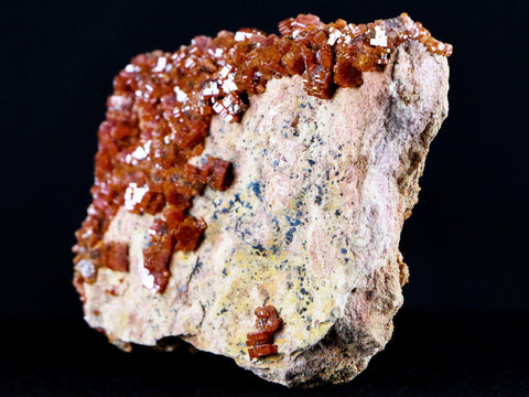 2.9" Sparkly Druzy Red Vanadinite Crystals Cluster Mineral Specimen Morocco - Fossil Age Minerals