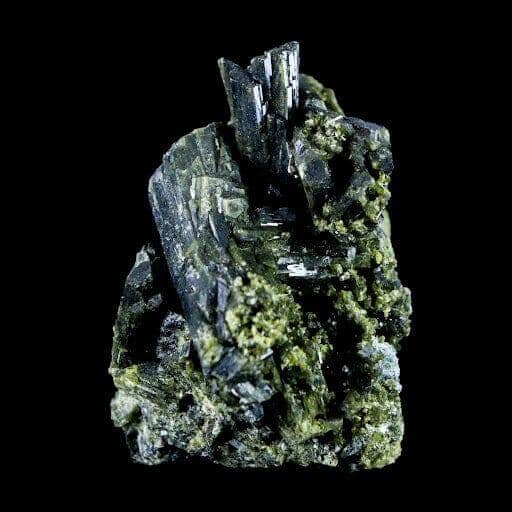 Rough Green Epidote Crystal Cluster Specimen Angelina III Mine Peru - Fossil Age Minerals