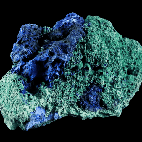 1.8" Azurite Crystals & Malachite On Matrix Mineral Specimen Morocco 1 OZ - Fossil Age Minerals