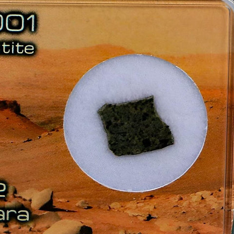 Mars Rock Martian Meteorite Amgala 001 Shergottite Olivine-Phyric Display - Fossil Age Minerals