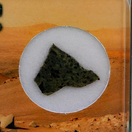 Mars Rock Martian Meteorite Amgala 001 Shergottite Olivine-Phyric Display
